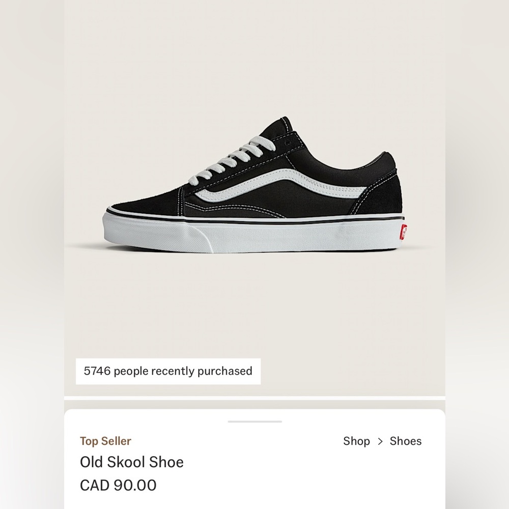 SOLD Vans Black and White Sneakers